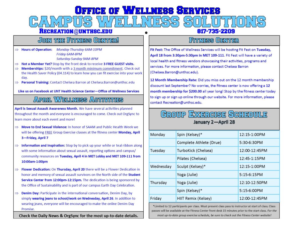 Campus Wellness Programs - April 2017 - Office of Care and ...