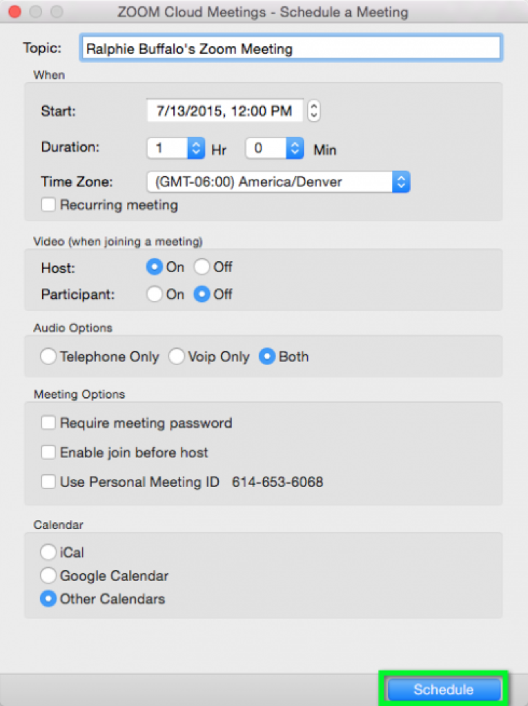 how to set up a zoom call