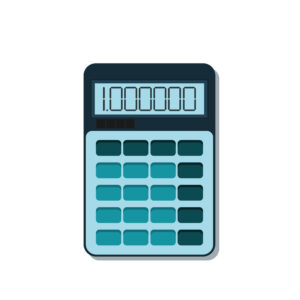 Blue Calculator Icon. Flat Design.