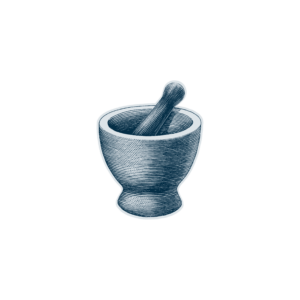 Graphite Mortar and Pestle Graphic