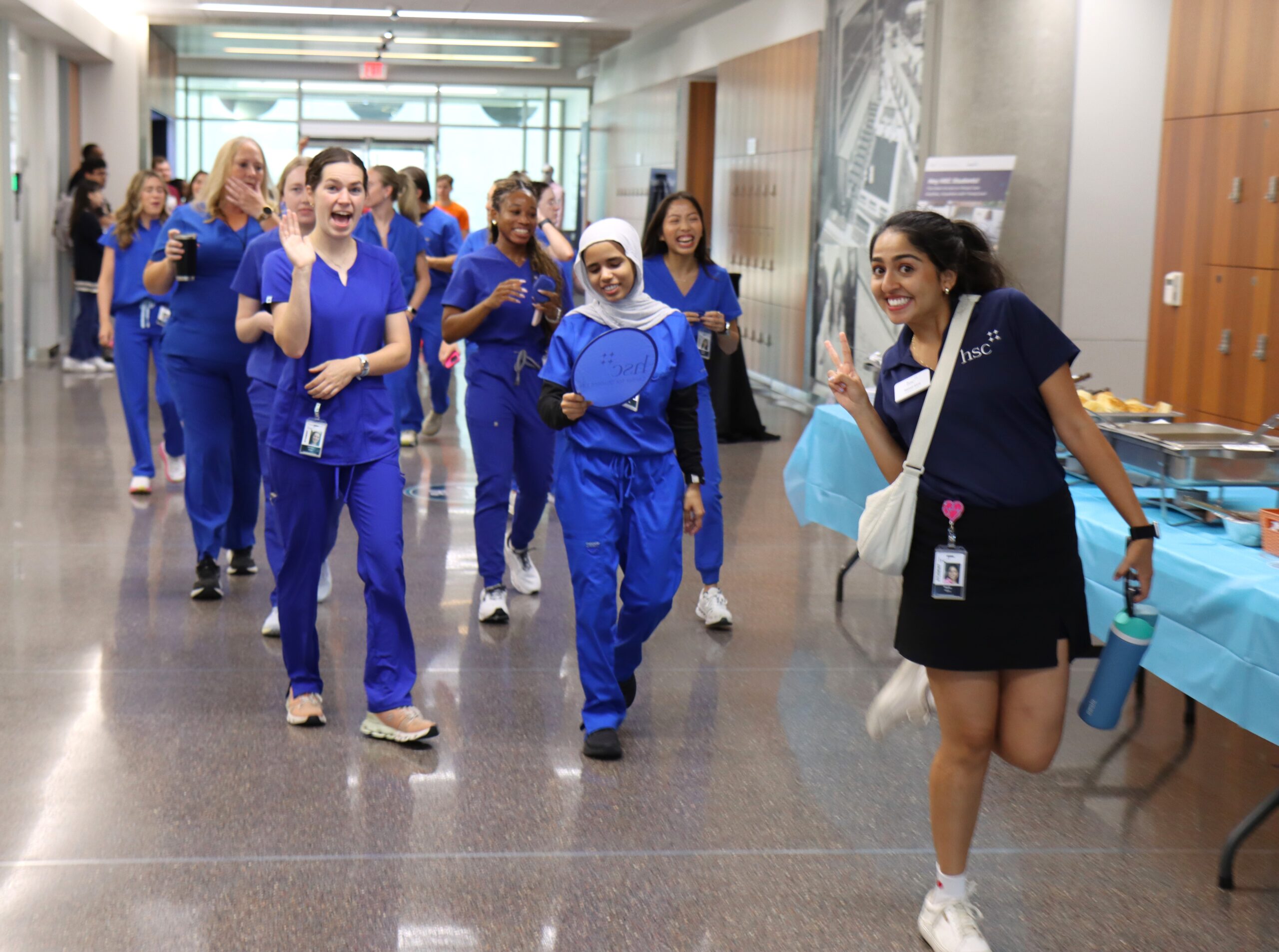 New Students on a campus tour at orientation.