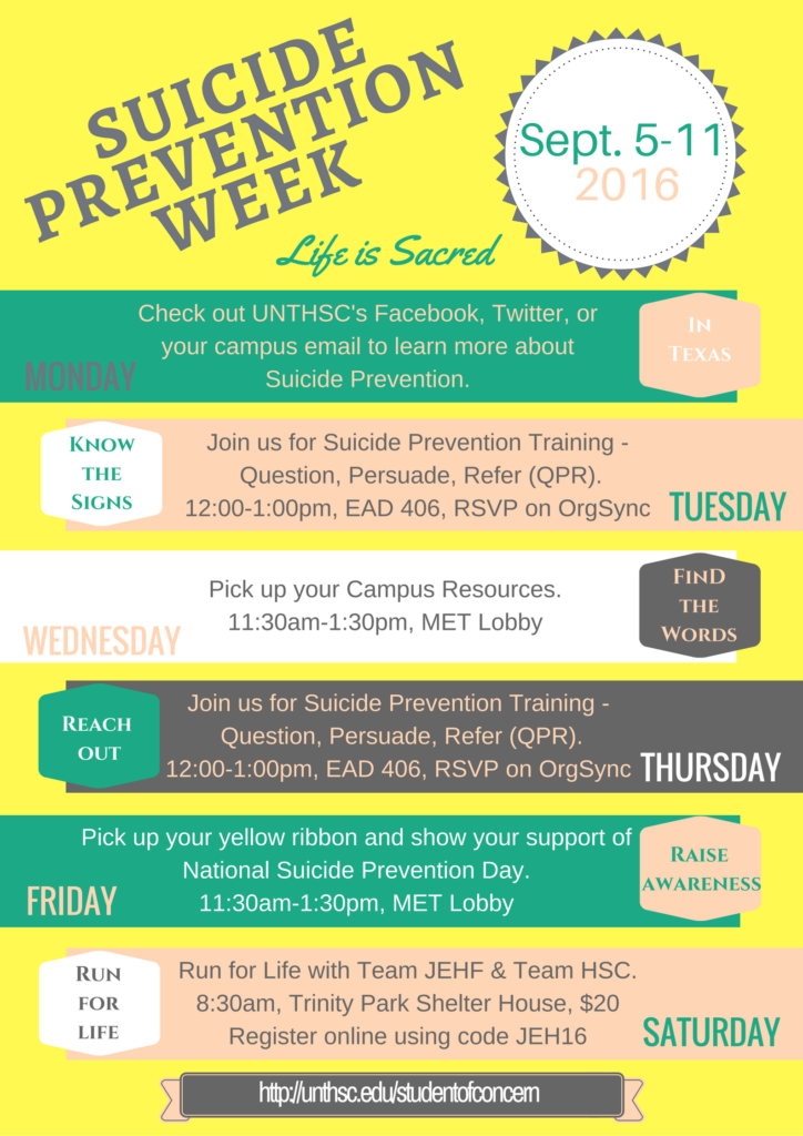 Suicide Prevention Week 2016 - Wellness Services