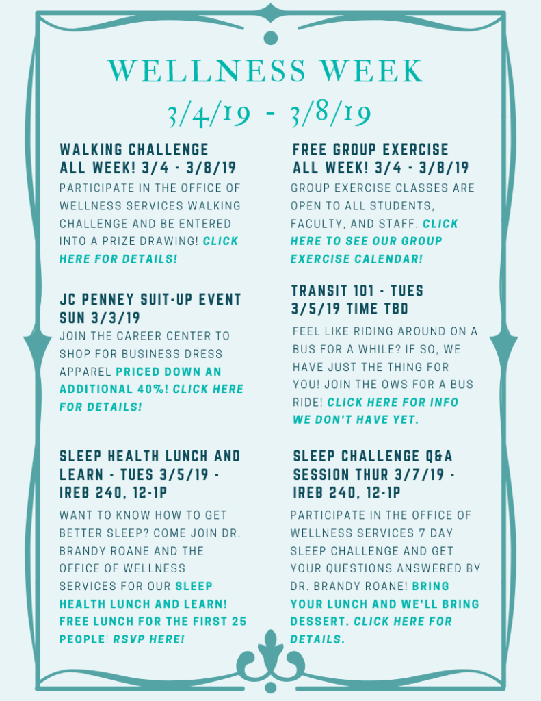 Wellness Week: Spring 2019 - Wellness Services